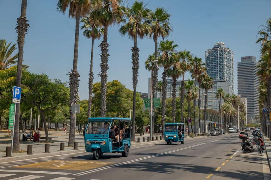 1,5-Hour Barcelona City & Beach Private Tuk-Tuk Tour - Plaça de Catalunya: a quick breather before the uphill views
