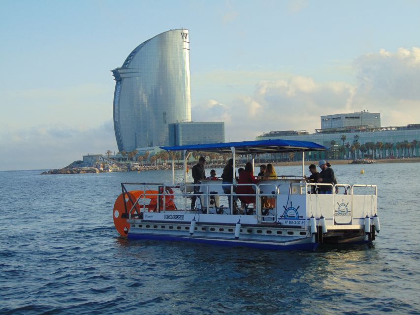Barcelona: 1.5-Hour Private Scenic Pedal Boat Tour - Drinks, music, and the group-friendly rhythm