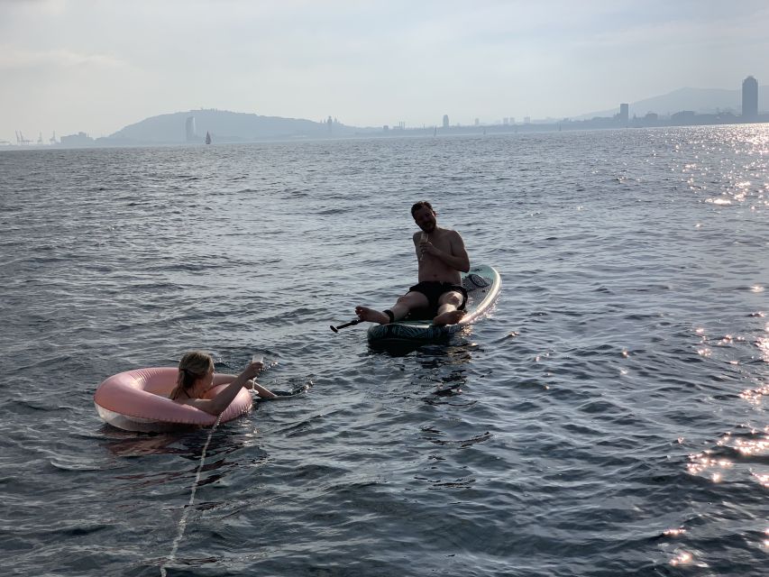 Barcelona: 2-Hour Sailboat Tour with Paddle Boarding - The swim stop: sail down, water up
