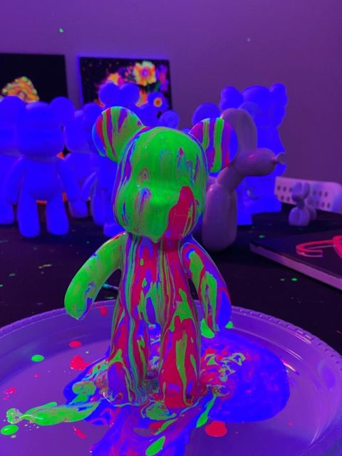 Barcelona: Bear-brick Fluorescent Painting | Wine and Art - Value Check: Is $47 Worth It for a Barcelona Experience?