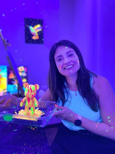 Barcelona: Bear-brick Fluorescent Painting | Wine and Art - Entering the Workshop: What Happens After You Arrive