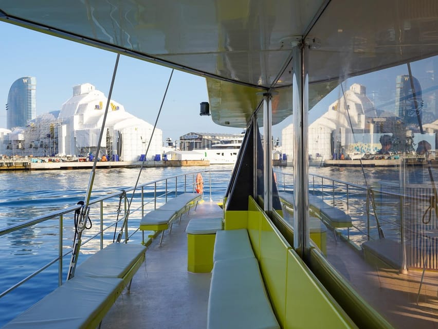 Barcelona: Daytime or Sunset Catamaran Cruise with Music - Drinks, snacks, and how the hour plays out