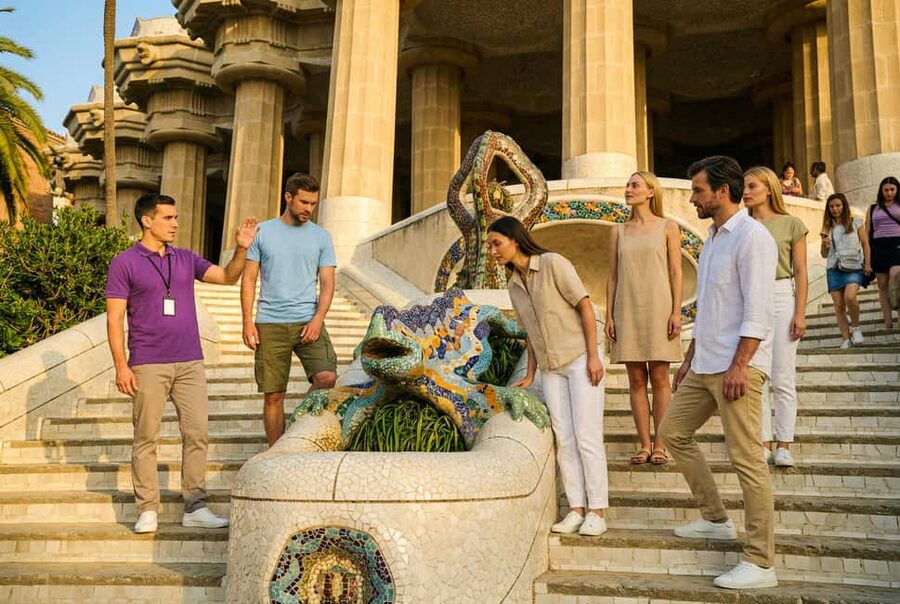 Barcelona: Gaudí’s Park Güell Tour with Fast-Track Ticket - Hypostyle Room and Terrace of the Mediterranean: Cool Air and Big Views