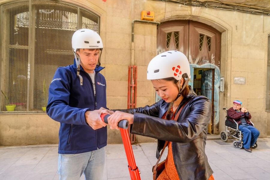 Barcelona Grand 2-Hour Segway Tour - Getting Set Up: Helmet, Segway PTi2, and a Short Training Start