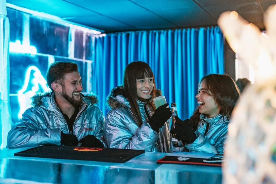Barcelona: Icebar experience, located at the beach !! - Terrace time and sunset views from the waterfront
