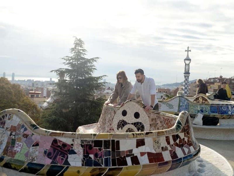 Barcelona in 1 Day: Sagrada Familia, Park Guell, Mila, tapas - Park Güell: mosaics, lizards, and the bench that frames the city