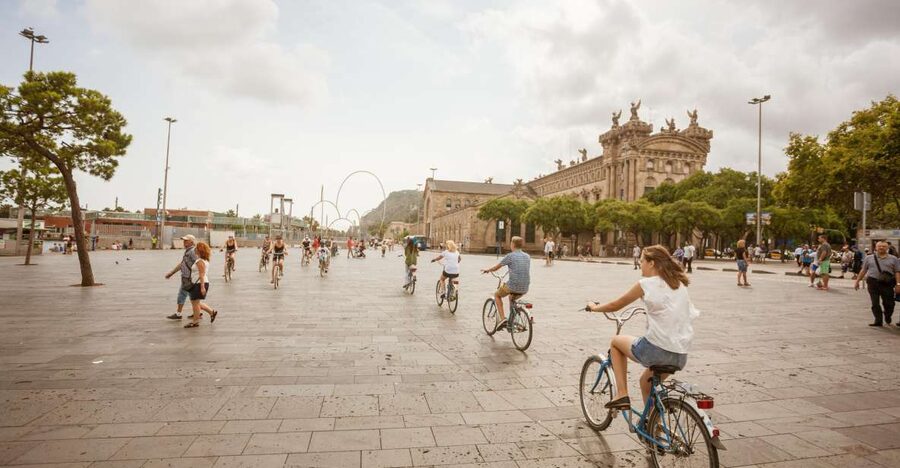 Barcelona Montjuic Three-Hour Bike Tour - Olympic ring sights: Palau Sant Jordi and Olympic Stadium