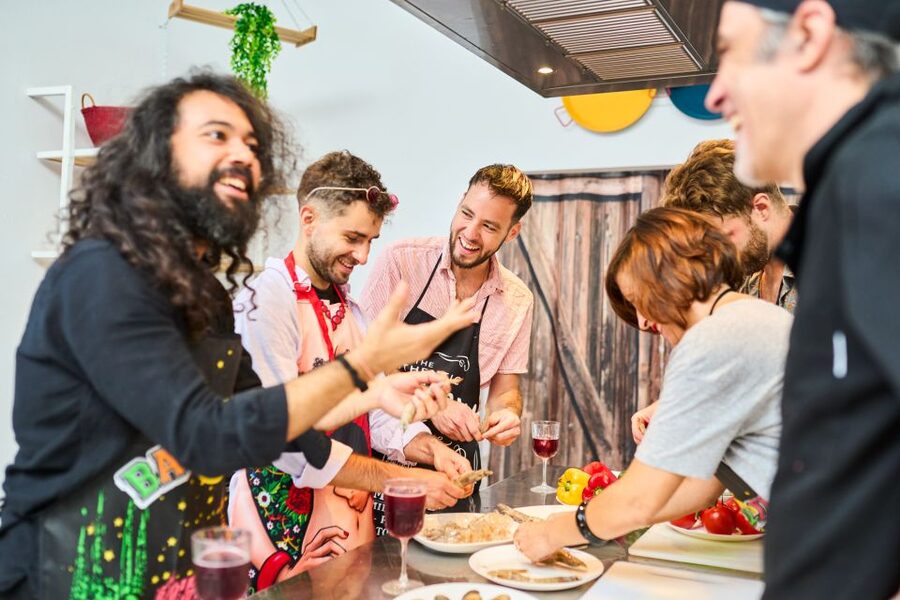Barcelona: Paella Cooking Class with Market Visit and More - Back in the Kitchen: Sangria, Tapas, and Getting Your Hands Dirty