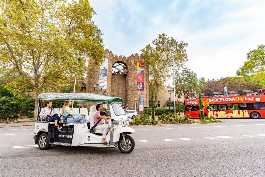 Barcelona: Private City Tour by Eco Tuk Tuk - Arc de Triomf again and the Olympic Port: a different Barcelona side