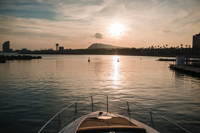 Barcelona Private Luxury Motor Yacht Sunset Cruise with Drinks - The route you’re actually paying for: coast, Torre Agbar, and a sea view of the unfinished monument