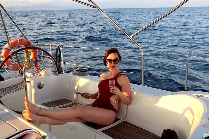 Barcelona Private Sailing Tour with Drinks for Family and Friends - The swim stop and inflatable water toys: the best part if you’re game