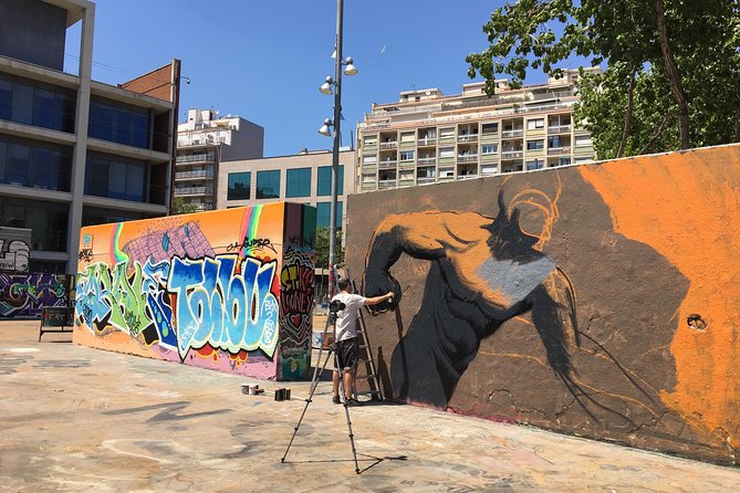 Barcelona Street Art Tour with Exclusive Artist Studios Visit - El Poble Sec and the theatre-to-street-art corridor: big walls, quick hits