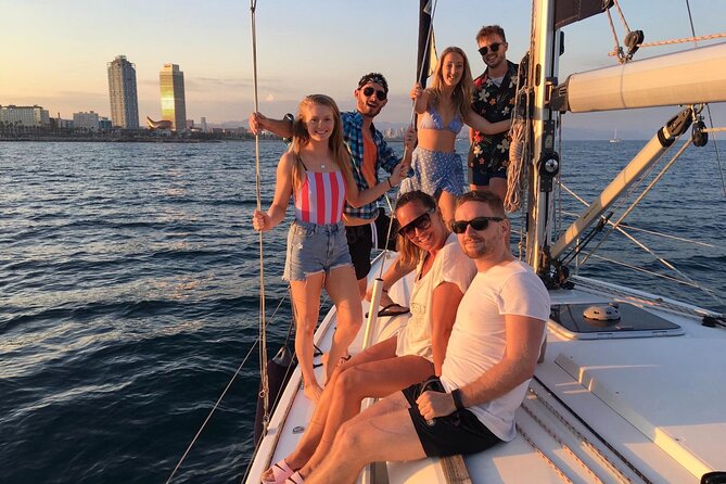 Barcelona Sunset Cruise with Open Bar of Cava and Snacks - First big views: Barceloneta, fishermen’s quarter, and the W Hotel from offshore