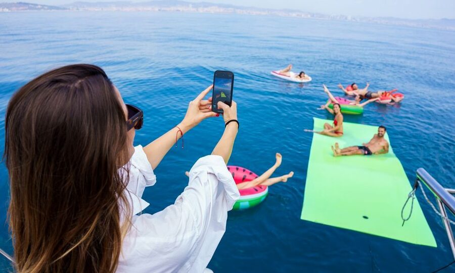 Barcelona: Sunset or Day Catamaran Cruise with Tapa & Drink - Marina Vela Starts You Right Next to Barceloneta