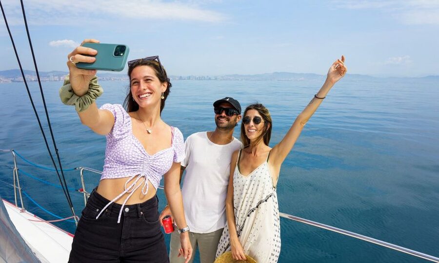 Barcelona: Sunset or Day Catamaran Cruise with Tapa & Drink - The Catamaran Setup: Stable, Spacious, and Made for Hanging Out