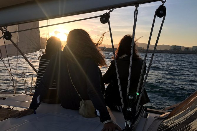 Barcelona Sunset Private Sailing with Light Snacks and Open Bar - The Swim Stop: Fun If Conditions Cooperate