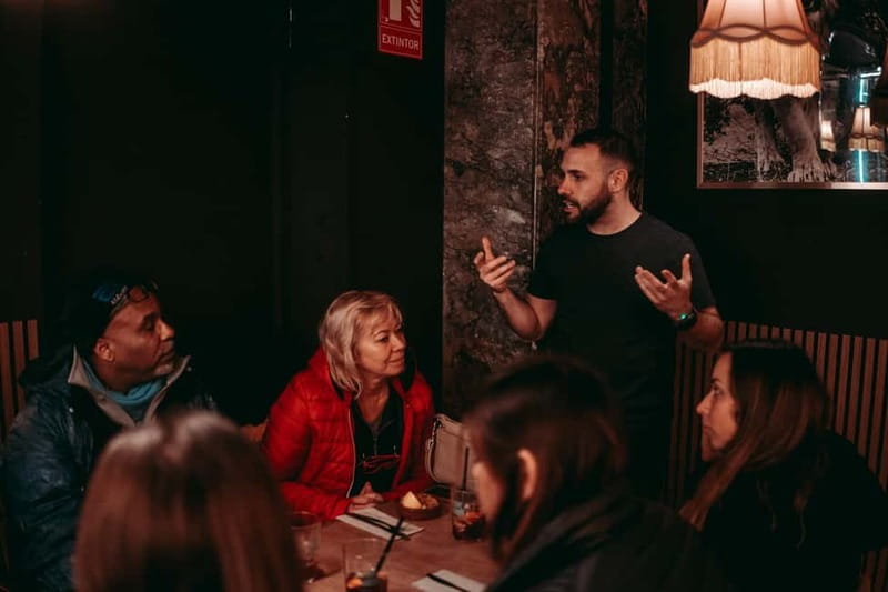 Barcelona: Tipsy Tapas & History Tour in the Gothic Quarter - Stop Two: Croquettes, Bravas, Seafood Bites, and the Drink Pairing Brain-Click