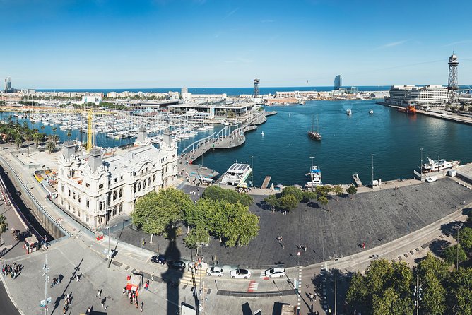 Columbus Monument Lookout: Scenic Ramblas, Sea and Montjuïc Views - Wine, snacks, and that end-of-visit treat