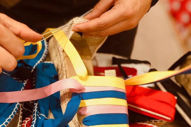 Make Authentic Espadrilles in Barcelona - The workshop tables: making your espadrilles and learning the lacing