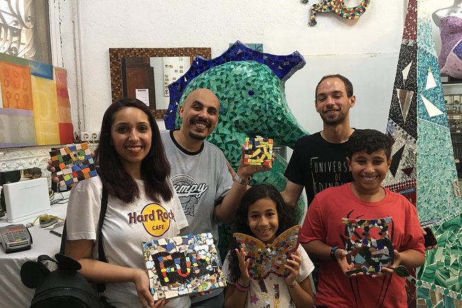 Offer: Be Gaudí mosaic class Barcelona for families (max 4 pax) - Tiles and Age Levels: Ceramic for Older Kids, Pre-Cut for Younger Ones