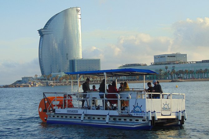 Private Boat rental - Pedal Cruises Barcelona - Cycle Boat - Safety rules first, then the captain steers while you pedal