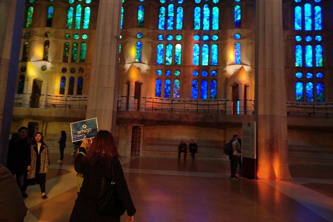 Sagrada Familia Private Tour in Barcelona - Inside the basilica: stained glass light and the geometry of the ceiling